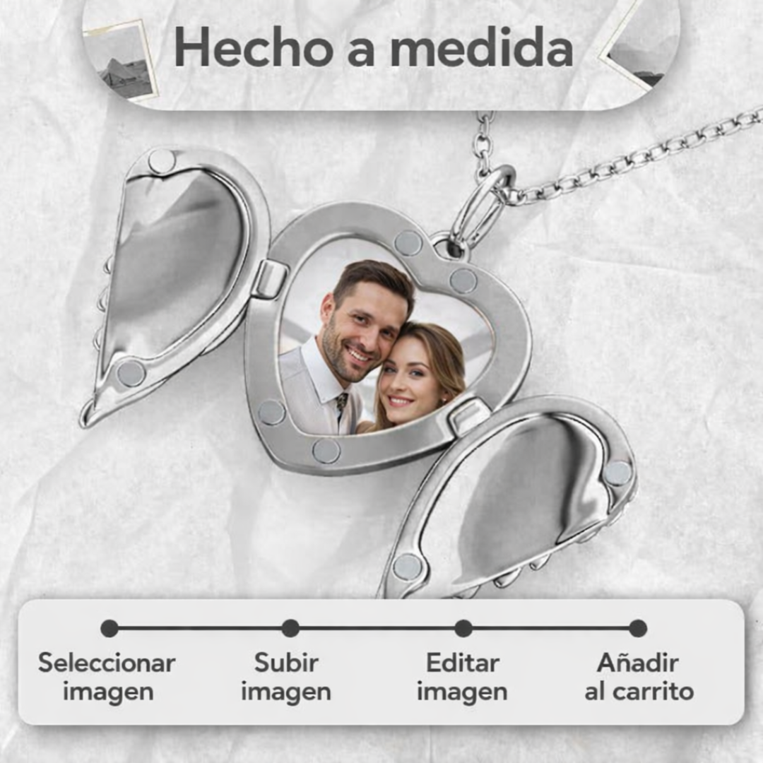 Collar Corazón Ángel Personalizado